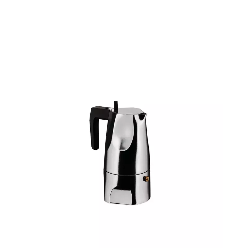 Alessi MT18/3 Espressomaschine Ossidiana, Edelstahl, Alu, 3,5 x 18,5 x 40,5 cm