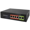 Ethernet PoE Switch QOLTEC 52289 — 4x RJ45 PoE-Ports, 2x RJ45 Uplink, 65W PoE-Budget