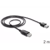 USB-Kabel DeLOCK EASY-USB 2.0-A 2m Schwarz