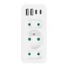 Power-Splitter MACLEAN MCE248 F/W — 3 AC-Steckdosen (1×16A, 2×6A) + 4×USB (2×A, 2×C PD 20W), EU-Stecker, weiß