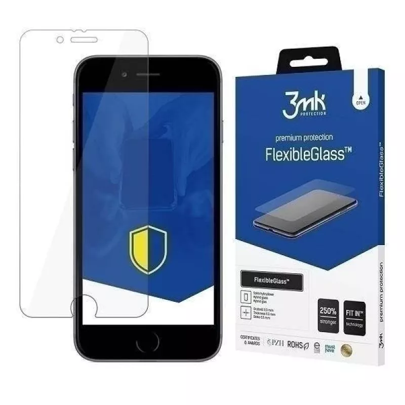 Schutzglasfolie 3MK Flexible Glass für iPhone SE 2020, 0,3 mm, transparent