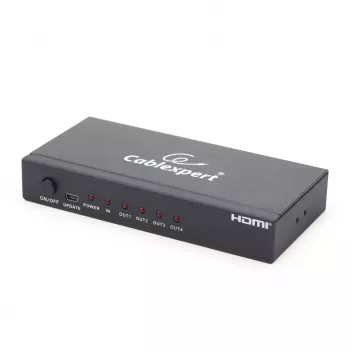 HDMI-Videosplitter GEMBIRD DSP-4PH4-02 — 4× HDMI-Ausgänge, HDMI 1.4, 225 MHz, Stahlgehäuse, 146×73×24 mm