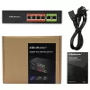 Ethernet PoE Switch QOLTEC 52289 — 4x RJ45 PoE-Ports, 2x RJ45 Uplink, 65W PoE-Budget
