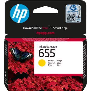 HP 655 Gelb Original Ink Advantage Tintenpatrone, Gelb, 1 Stück, 600 Seiten
