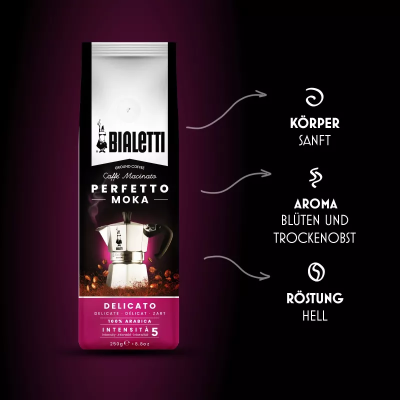 Gemahlener Kaffee Bialetti Perfetto Moka Delicato 250 g