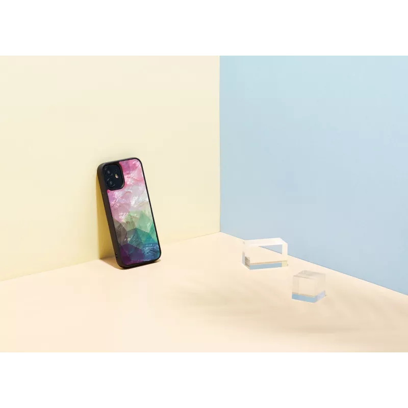Schutzhülle iKins für Apple iPhone 12 mini – Wasserblumen-Design, schwarz