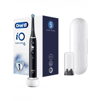 Oral-B iO6 elektrische Zahnbürste mit Tasche Schwarz Onyx