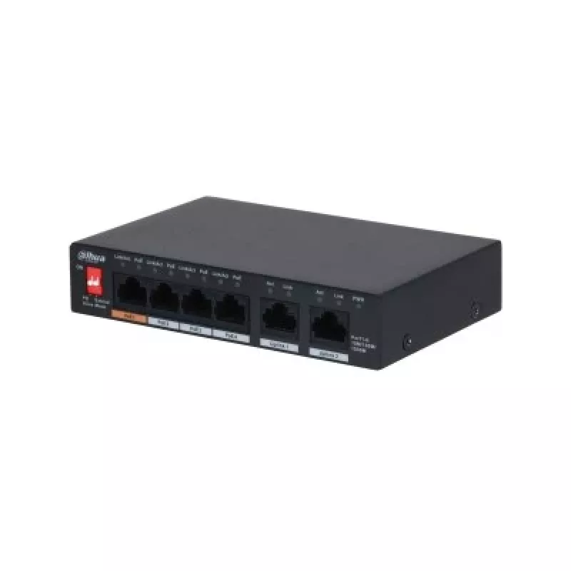 Dahua Technology PFS3006-4GT-60-V2 Gigabit Ethernet (10/100/1000) Power over Ethernet (PoE) Schwarz