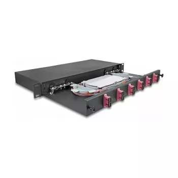 Glasfaser-Spleißgehäuse DeLOCK 67002 Schwarz Metall 482x220x44mm