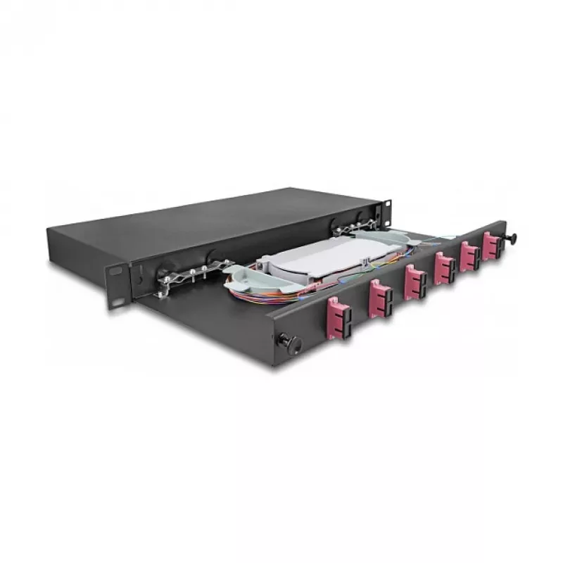 Glasfaser-Spleißgehäuse DeLOCK 67002 Schwarz Metall 482x220x44mm