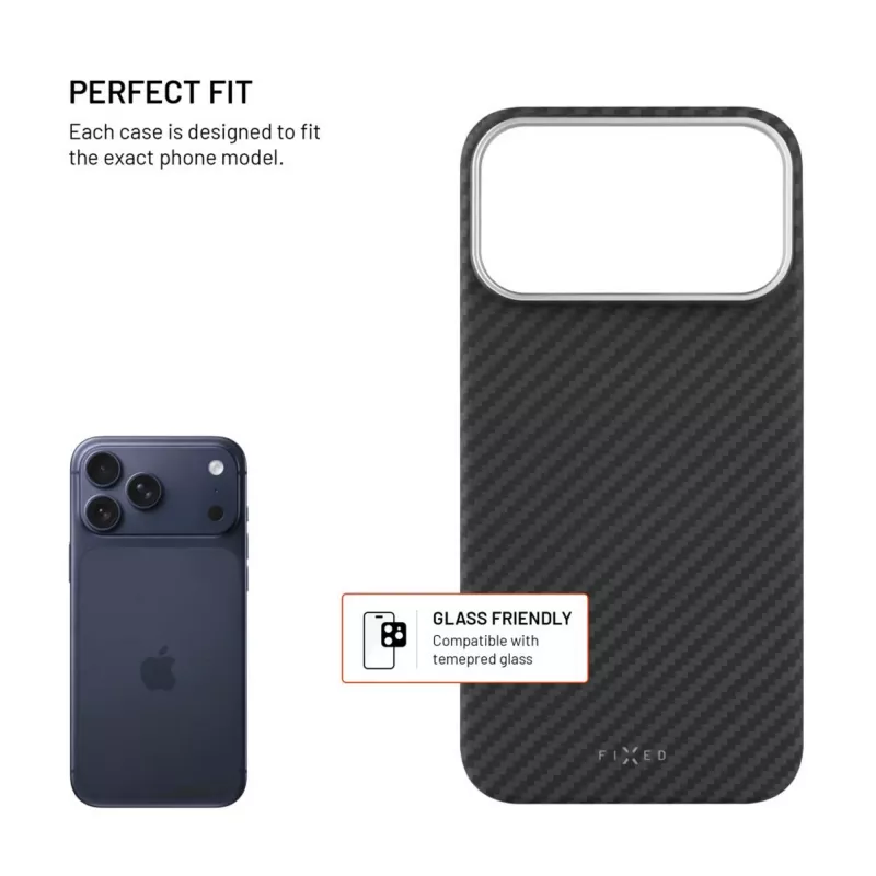 Schutzhülle FIXED für Apple iPhone 17 Pro Max — Aramidfasern, schwarz