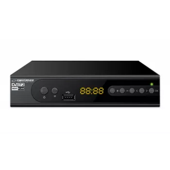 Set-Top-Box ESPERANZA EV106R Kabeltuner DVB-T2 / DVB-C HEVC H.265, HDMI, USB, PVR, Dolby Digital, 174–790 MHz, schwarz
