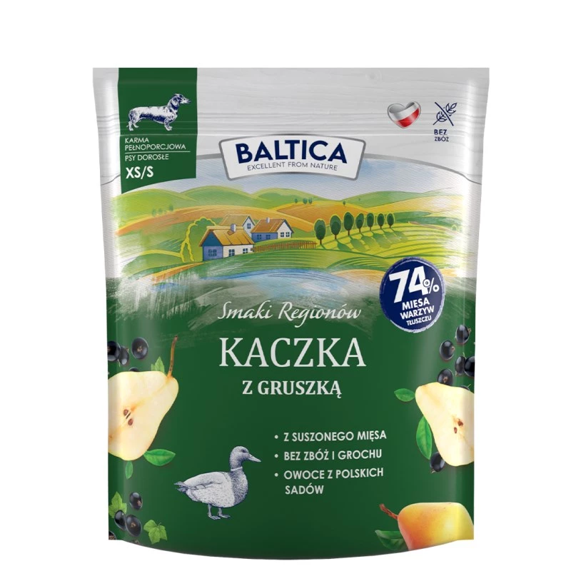 Nassfutter für Hunde Baltica Ente mit Birne XS/S 1 kg — Alleinfuttermittel für kleine ausgewachsene Hunde