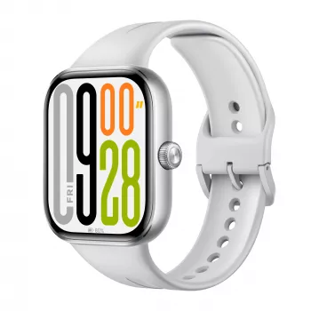 Smartwatch Xiaomi Watch 5 Silber, 2,07 Zoll (5,26 cm) AMOLED, 47,5 mm Gehäuse, TPU-Armband, 5 ATM, 24 Tage Akkulaufzeit