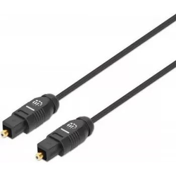 Manhattan Toslink Digitales Optisches Audiokabel, 1m, Stecker/Stecker, Toslink S/PDIF, vergoldete Kontakte, lebenslange Garantie