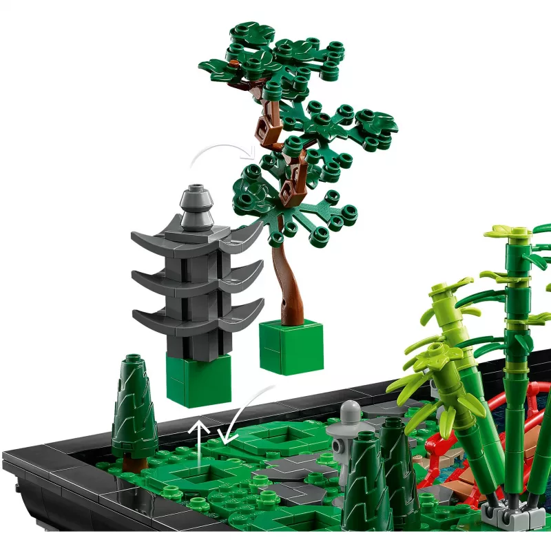 LEGO Bauset ICONS 10315 Zen-Garten, 1363 Teile, 18+, Maße 210×320×200 mm, Gewicht 4,19 kg