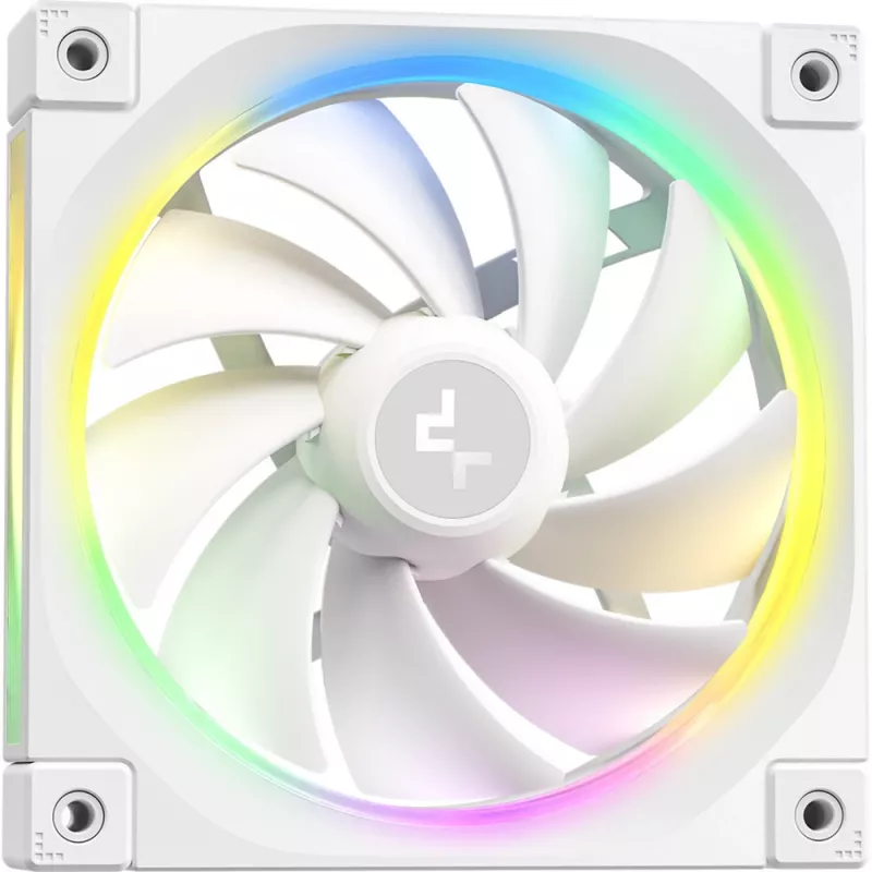 Flüssig-CPU-Kühler DeepCool LQ240 White mit 240-mm-Aluminium-Radiator, 2x120-mm-RGB-Lüftern, 41-cm-Schläuchen