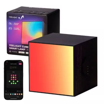Intelligente Tischlampe Yeelight Cube Schwarz — Wi‑Fi/Bluetooth, Mehrfarbig, 75×75×75 mm, 100–240 V