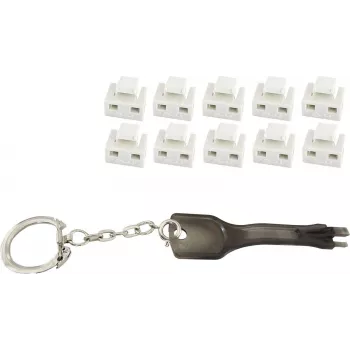 Netzwerk RJ45 Portblocker ShiverPeaks BS08-01036 — 10 Sperren mit 1 Hauptschlüssel, weiß