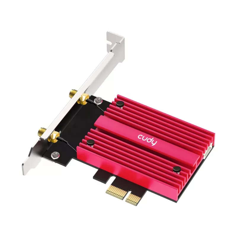 Interne WLAN Bluetooth Netzwerkkarte Cudy WE9300S PCIe, Wi‑Fi 7 (802.11be) Tri‑band 2.4/5/6 GHz, 5765 Mbit/s, Bluetooth 5.4, externe 2x2 Antenne