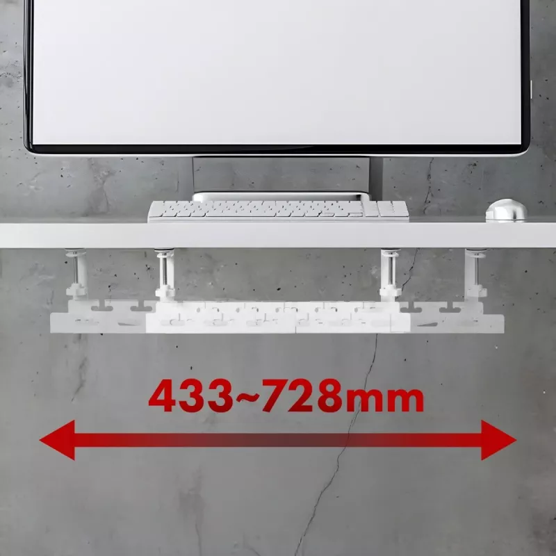 Maclean Kabelorganizer unter dem Schreibtisch, max. Belastung 5 kg, max. 728 mm, weiß, MC-103 W