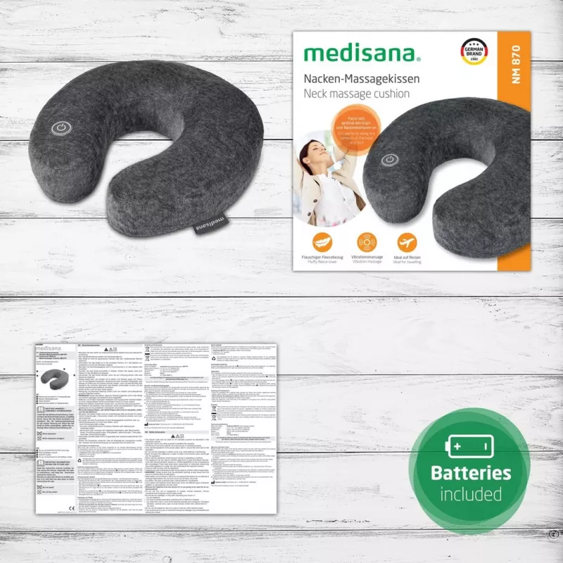 Nackenmassagegerät Medisana NM 870 - grau, batteriebetriebener Vibrationsmassager