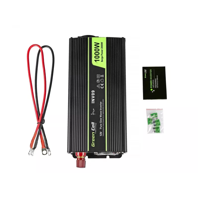 Green Cell INV09 Spannungswandler Auto 1000 W Schwarz