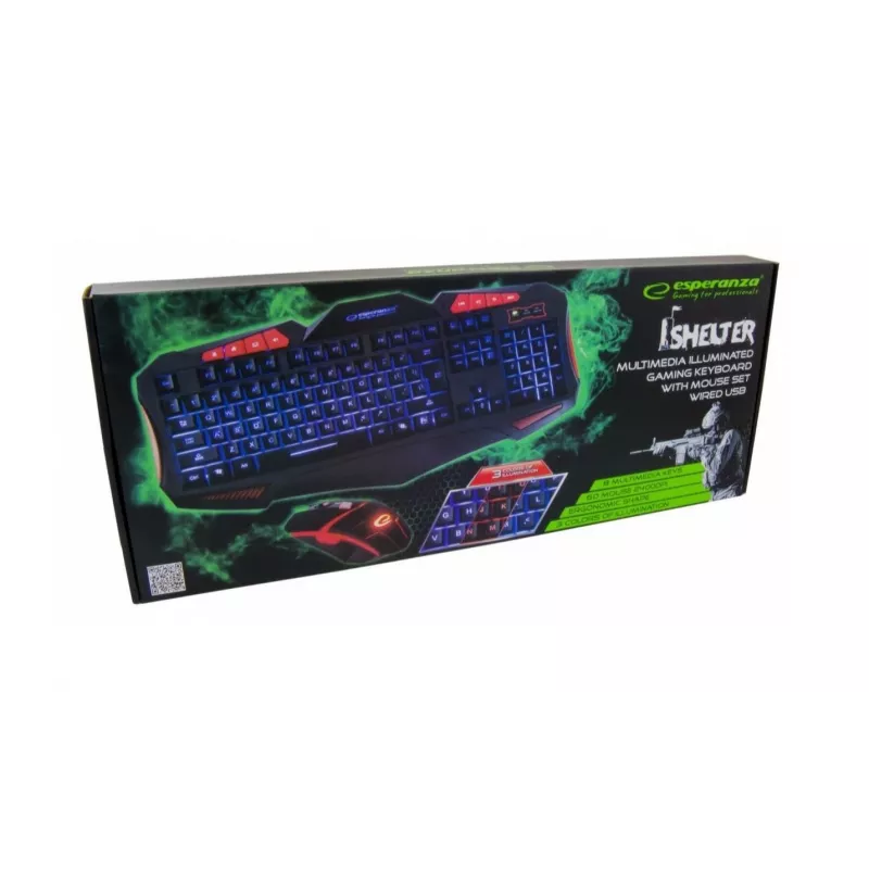 Esperanza EGK3000 Set Tastatur + kabelgebundene Tastatur mit Hintergrundbeleuchtung