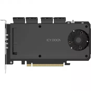 Mobilrahmen-Adapterkarte icy dock MB204MP-1B — 4 × M.2 NVMe SSD Hot-Swap-Mobilrahmen