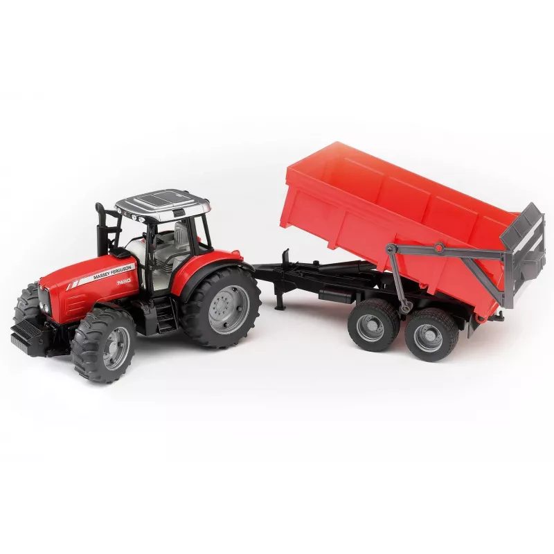 Traktormodell BRUDER Massey Ferguson 7480 mit Kippanhänger