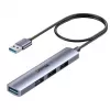 USB-Hub Unitek H1208CGY01 — 4-Port USB 3.0 (5 Gbit/s), abwärtskompatibel mit USB 2.0, Aluminium