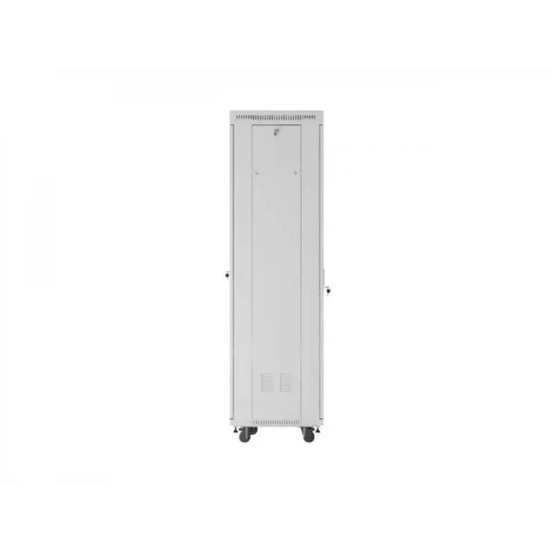19 Zoll 42U LANBERG Stand-Rack-Schrank 600×600 mm Grau mit Glastür und LCD (flach Pack)