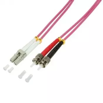 Logilink - Patchkabel - LC Multimode (M) auf ST Multimode (M) - 3 m - Lichtwellenleiter - 50/125 Mikrometer - OM4 - Halogenfrei - Heideviolett (FP4LT03)