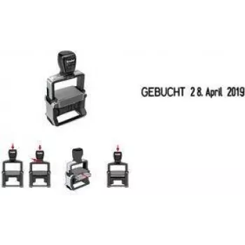 Stamp Trodat Professional 4.0 5117 Date — gebürstetes Edelstahlgehäuse, selbstfärbend