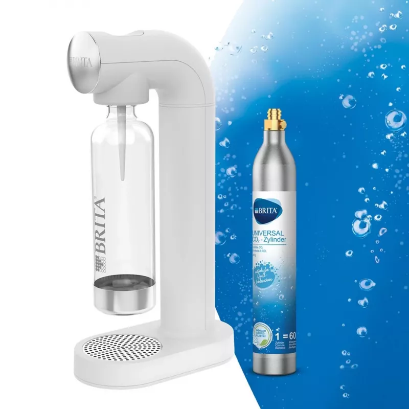 Saturatorflasche BRITA SodaONE Weiß — Flasche, 60 L Leistung, BPA-frei, 450×129×240 mm