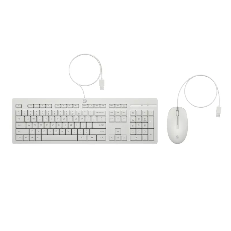 HP 225 G2 USB Kabelgebundenes Maus-Tastatur-Kombo, Copilot-Taste – Cashmere White – ESTNISCH