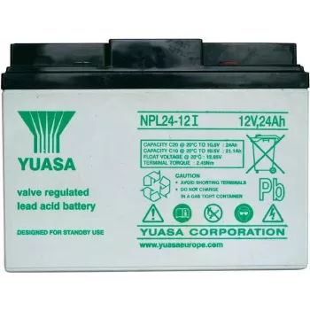 Geschlossener AGM-Akku Yuasa NPL24-12 12V 24Ah mit M5-Anschluss