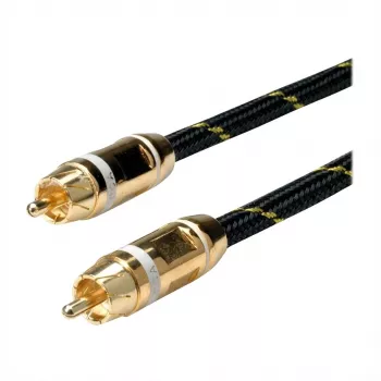 ROLINE GOLD RCA-Verbindungskabel Simplex Stecker / Stecker, Weiß 5,0m (11.09.4252)