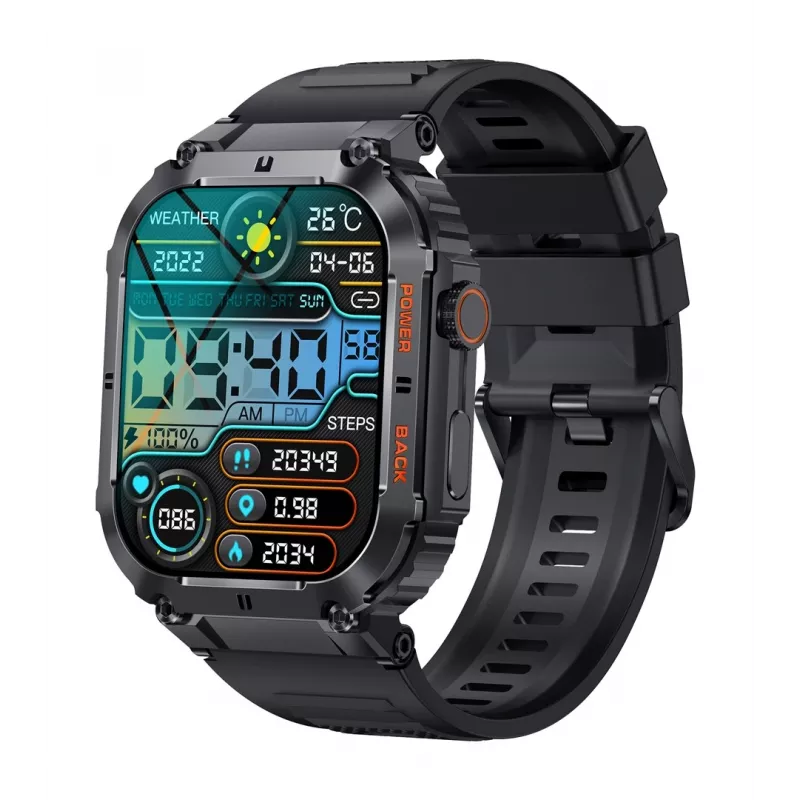 Denver SWC-191B Smartwatch / Sportuhr 4,98 cm (1,96 inch) IPS 45 mm Digital 320 x 386 Pixel Touchscreen Schwarz