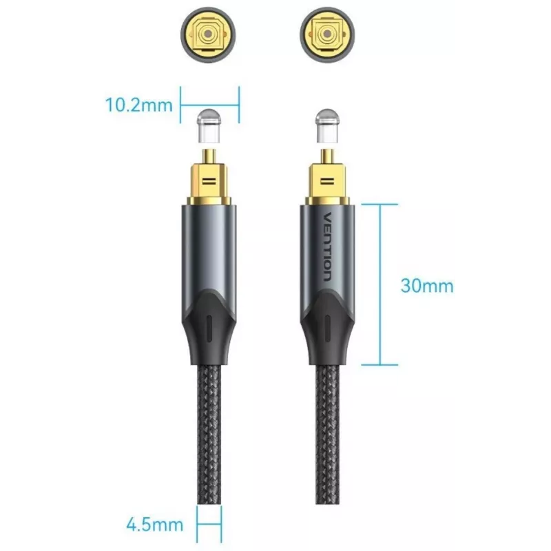 Vention optisches Audiokabel, geflochten, 5 m