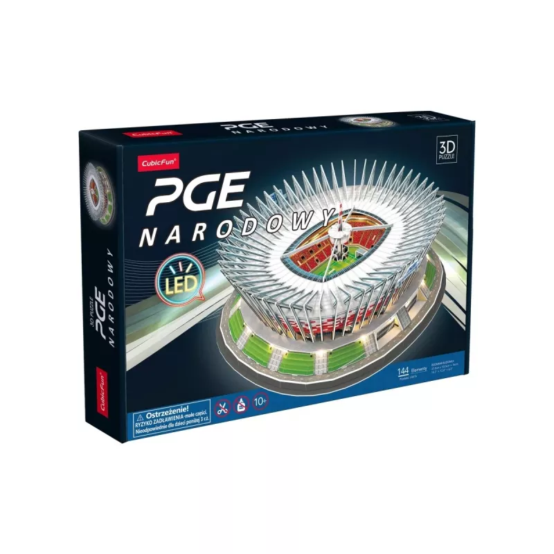 3D Puzzle cubicfun PGE National LED Model 306-L541H — LED-beleuchtetes architektonisches Papiermodell