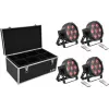 LED-Bodenfluter-Set EUROLITE SLS-7 HCL 4x mit Transportcase TDV-1