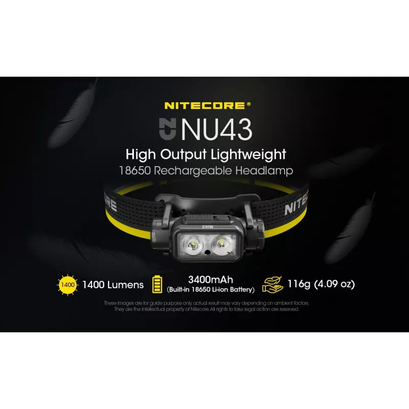 Stirnlampe Nitecore NU43 1400 Lumen kompakt leicht