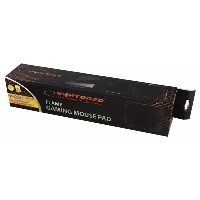 Mauspad ESPERANZA EA146R — Gummi-Gaming-Pad 440 × 354 × 4 mm, rutschfeste Basis, schwarz/rot