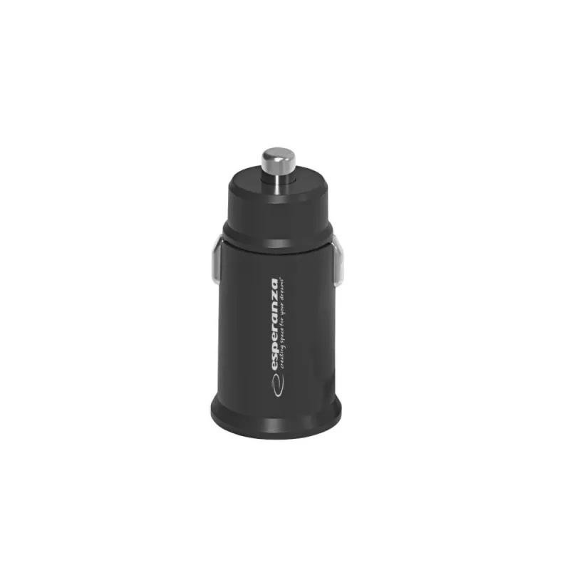 Auto-USB-Ladegerät ESPERANZA EZC111K, 20W (USB-C PD 20W + USB-A QC3.0), 12–24V Eingang, schwarz