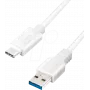 Logilink – USB-Kabel – USB Typ A (M) auf USB-C (M) umkehrbar – USB 3.2 Gen 1 – 3 A – 15 cm – Weiß (CU0172)