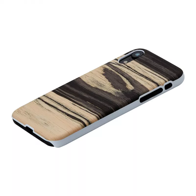 Handyhülle man and wood für iPhone XR — Weißes Ebenholz-Finish