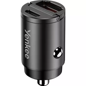 Autoladegerät YENKEE CAR 02 Power Delivery 30W mit USB-A- und USB-C-Anschlüssen