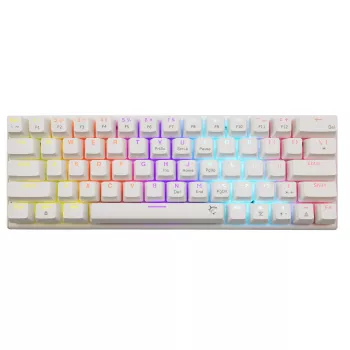 Mechanische Gaming-Tastatur White Shark Wakizashi WAKIZASHI-2-US-W-BLUE — US-Layout, blaue Switches