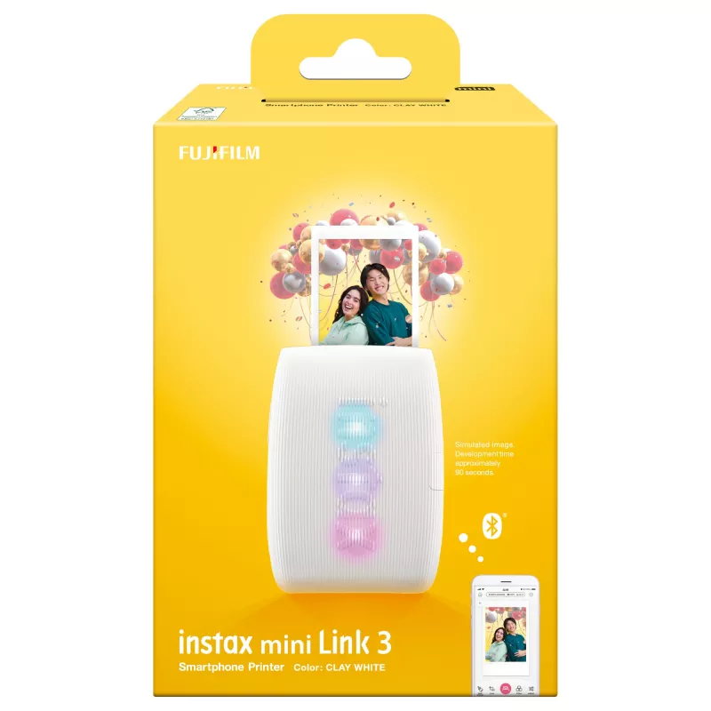 Fotodrucker Fujifilm Instax Mini Link 3 Weiß Bluetooth tragbarer Sofortbilddrucker für Smartphone-Fotos
